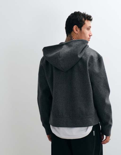 ASOS DESIGN avslappnad boxig huvtröja med dragkedja i svart, 5 av 5