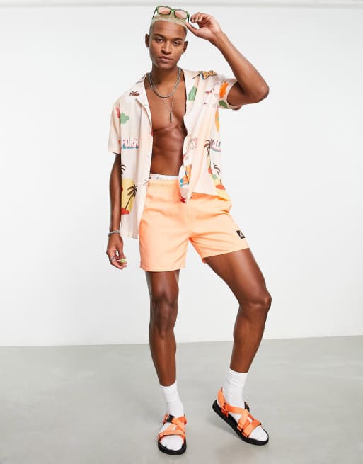 ASOS DESIGN – Avslappnad skjorta med platt krage och "Venice Beach"-mönster, 4 av 4
