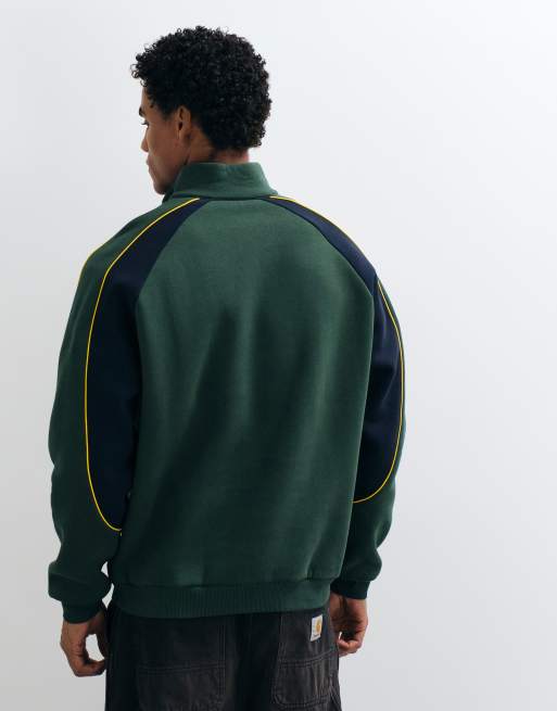 ASOS DESIGN avslappnad sweatshirt med halv dragkedja, panelkonstruktion och passpoal, 5 av 5