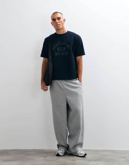 ASOS DESIGN avslappnad t-shirt med collegemotiv i marinblått, 2 av 5