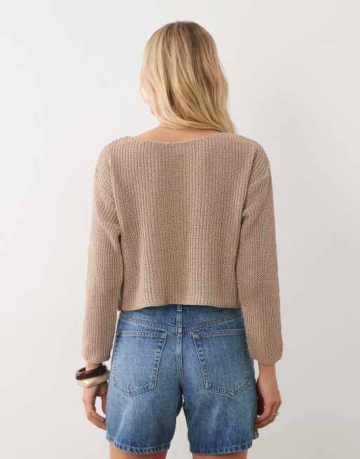 ASOS DESIGN avslappnad virkad stickad tröja, 4 av 4