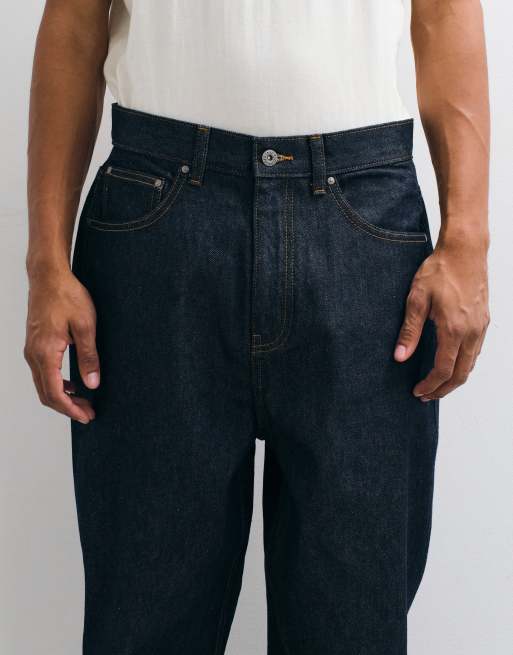 ASOS DESIGN avslappnade avsmalnande jeans i rå indigofärg, 5 av 5