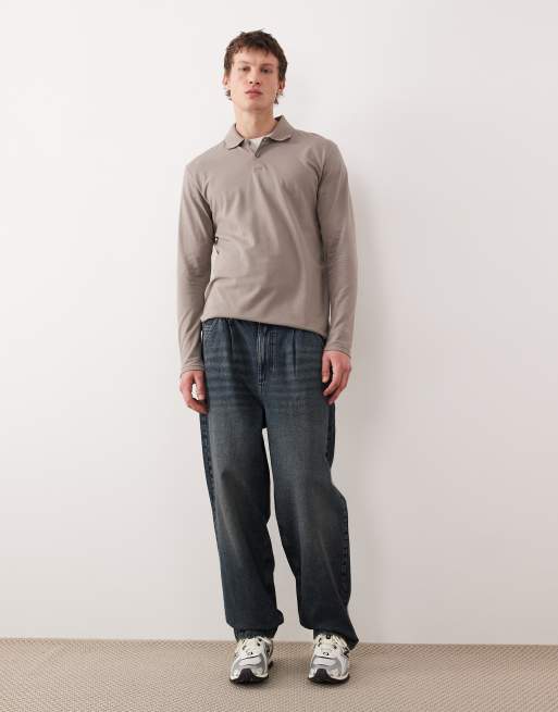 ASOS DESIGN – Avslappnade, avsmalnande jeans med mörkblå tvätt, 2 av 5