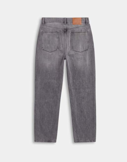 ASOS DESIGN avsmalnande jeans i grå tvätt med revor, 7 av 9