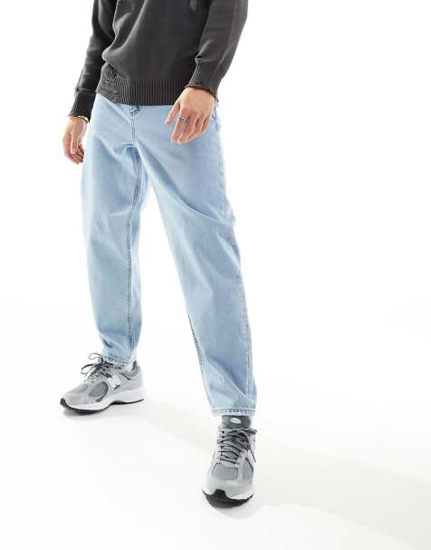 ASOS DESIGN – Avsmalnande jeans i ljus tvätt med avslappnad passform - view 1