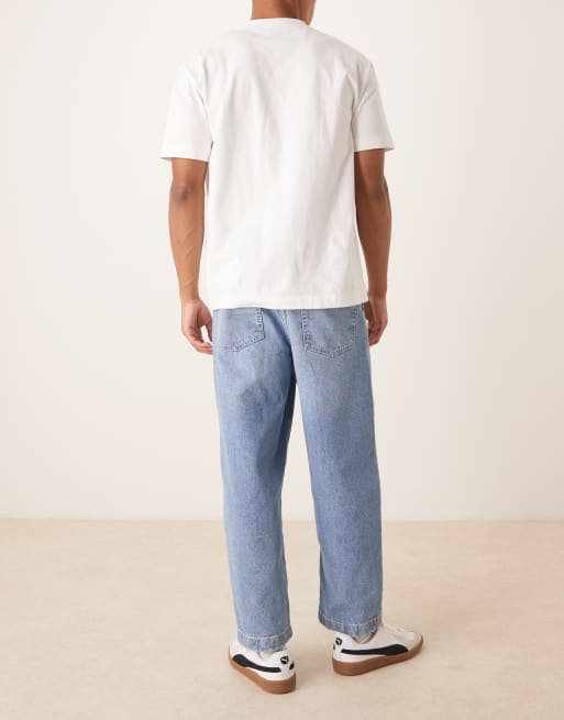 ASOS DESIGN – Avsmalnande jeans i ljus tvätt med avslappnad passform, 2 av 5