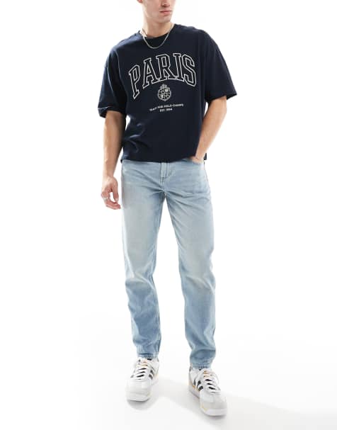 ASOS DESIGN – Avsmalnande jeans med ljus tvätt - view 1