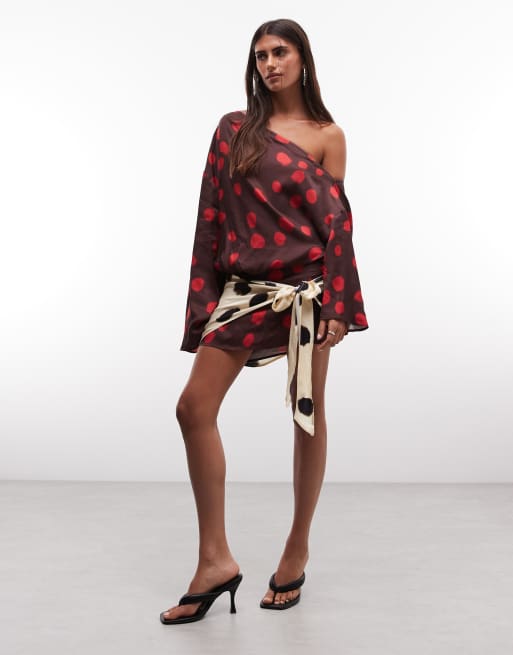 ASOS DESIGN axelbandslös blusad miniklänning