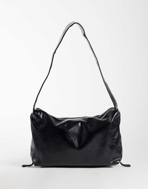 ASOS DESIGN axelremsväska i svart PU - view 1