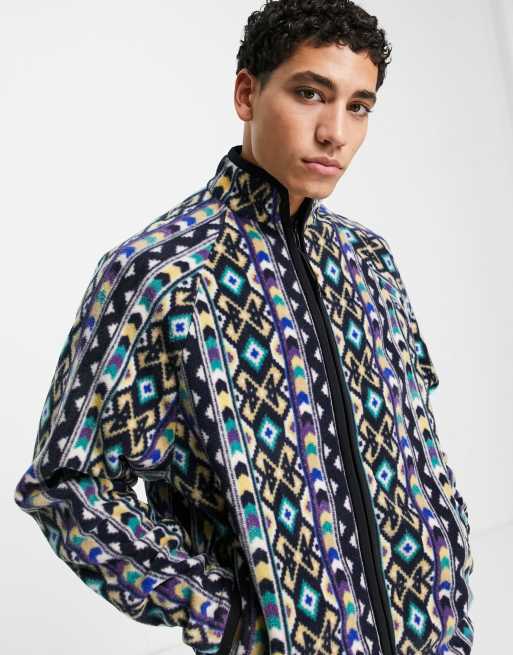ASOS DESIGN – Aztec-mönstrad träningsjacka i polarfleece, 4 av 4