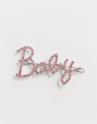 Et Cristaux Barrette Asos Avec DesignBaby Inscription Argenté Ifgb6yY7v