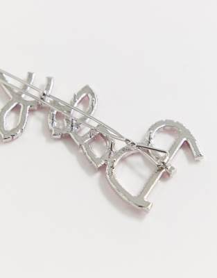 Et Cristaux Barrette Asos Avec DesignBaby Inscription Argenté Ifgb6yY7v
