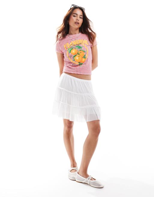 ASOS DESIGN - Baby-t-shirt med gingham-tern og Florida/appelsinprint, 3 af 4