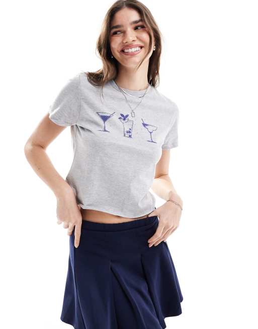 ASOS DESIGN - Baby T-shirt met print van drie drankjes in gemêleerd ijs