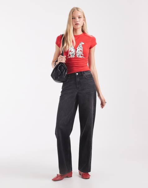 ASOS DESIGN Baby-T-Shirt mit Dalmatiner-Print in Rot - view 1