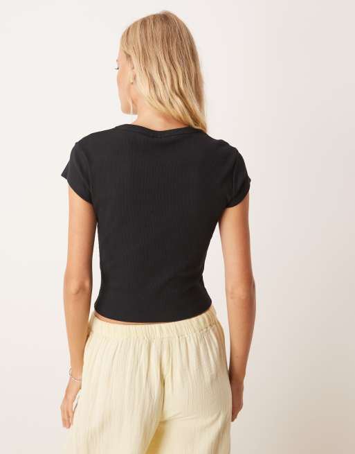 ASOS DESIGN - Baby tee met grafische print van drankje in zwart, 3 van 4