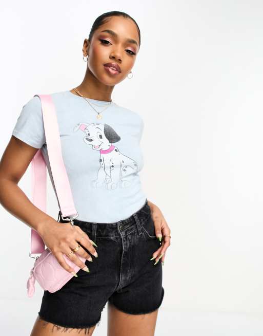 ASOS DESIGN baby tee with 101 dalmatian disney license graphic in