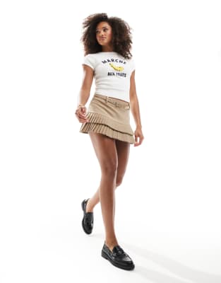 Asos Design Baby Tee With Banana Graphic In White