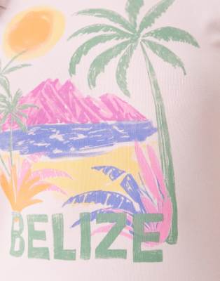 Asos Design Baby Tee With Belize Graphic