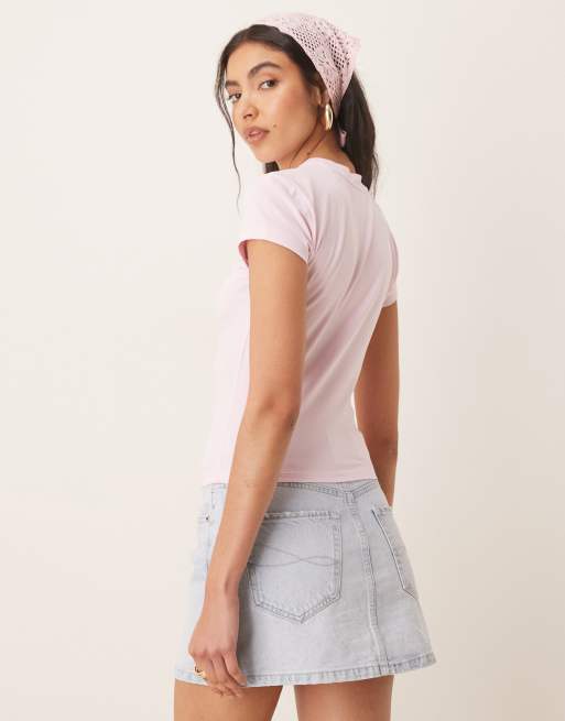 ASOS DESIGN baby tee with belize graphic in pink