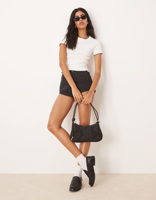 ASOS DESIGN baby tee with blanket stitch details in white, 2 of 4