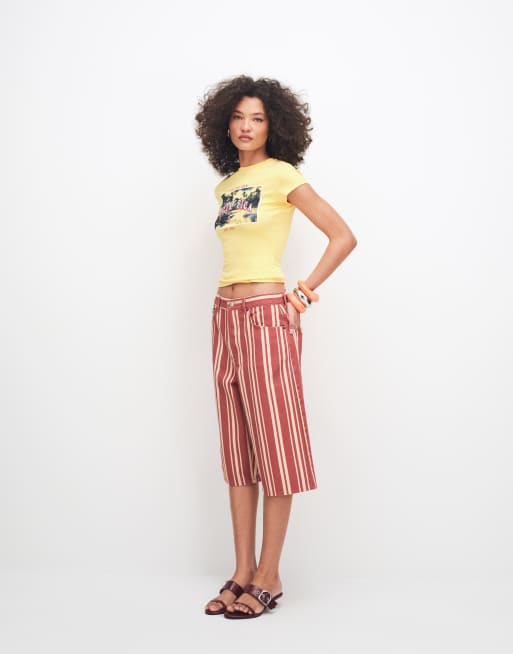 ASOS DESIGN Baby tee with Costa Rica embroidered graphic in yellow, 2 of 8