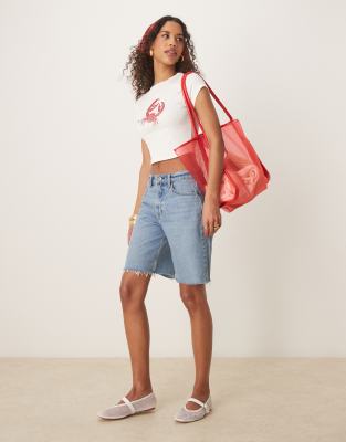 Asos Design Baby Tee With Crab Graphic In White