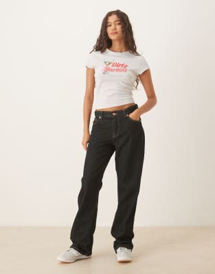 Asos Design Baby Tee With Dirty Martini Graphic In White