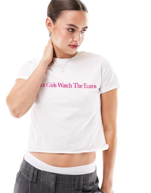 ASOS DESIGN baby tee with euros football slogan in white, 3 of 3