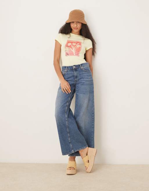 ASOS DESIGN baby tee with flower graphic in yellow