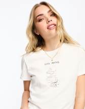 ASOS DESIGN oversized tee with ribbon cherry graphic in white | ASOS