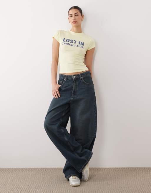ASOS DESIGN baby tee with 'Lost in Translation' graphic in buttermilk, 2 of 4