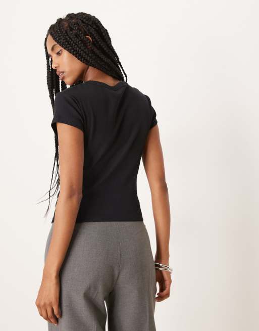 ASOS DESIGN Baby tee with Marsielle location graphic in black, 4 of 4