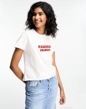 ASOS DESIGN oversized tee with ribbon cherry graphic in white | ASOS