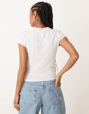 Asos Design Baby Tee With Pepper Graphic In White