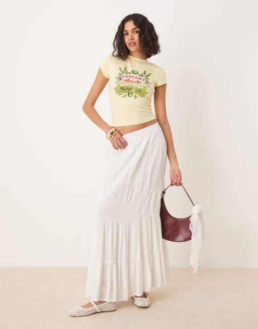  ASOS DESIGN baby tee with Tuscany olive in yellow
