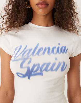 Shop Asos Design Baby Tee With Valencia Spain Graphic