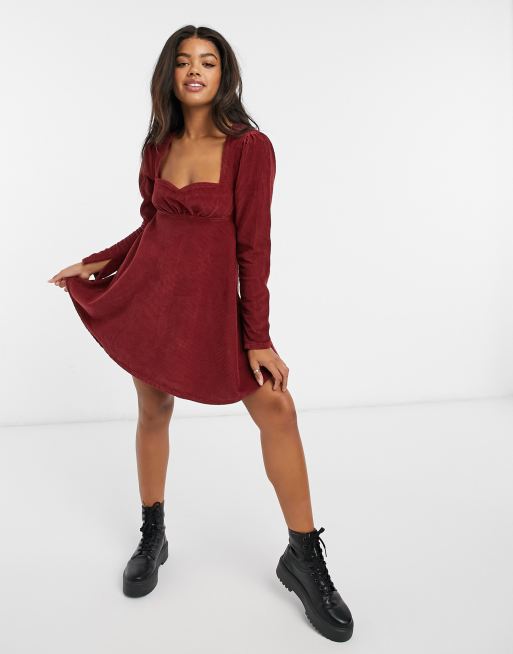 Red store cord dress