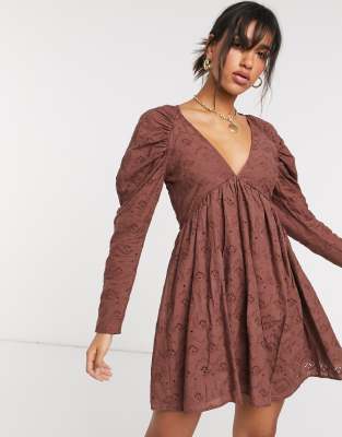 asos brown dress