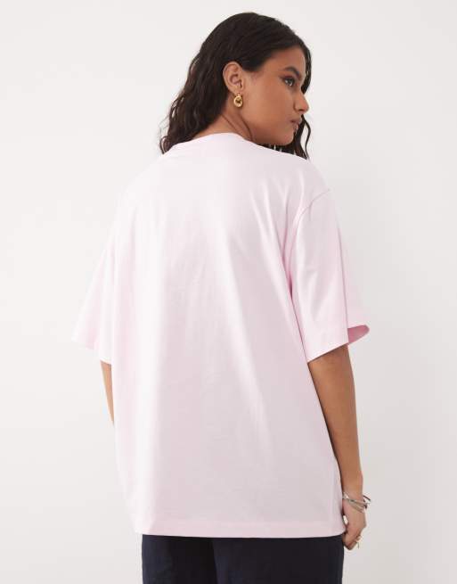 ASOS DESIGN - Babylyserød oversized T-shirt med vintage-auberginegrafik, 4 af 4