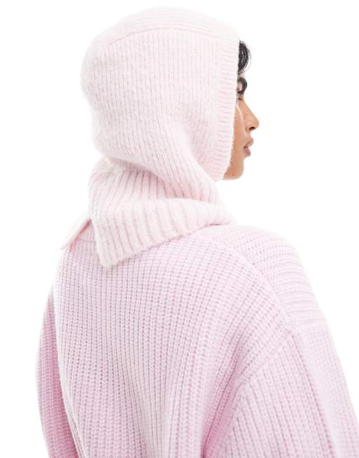 ASOS DESIGN – Babyrosa huva med kristallutsmyckade, hjärtformade knappar, 3 av 4