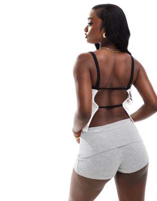 ASOS DESIGN ASOS DESIGN backless cami with contrast binding in white