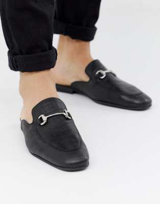 mens backless mule loafers