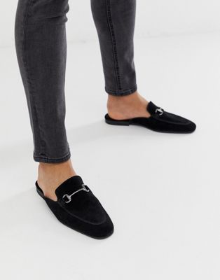 suede mule loafers