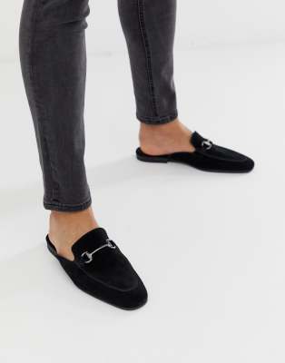 suede backless loafers