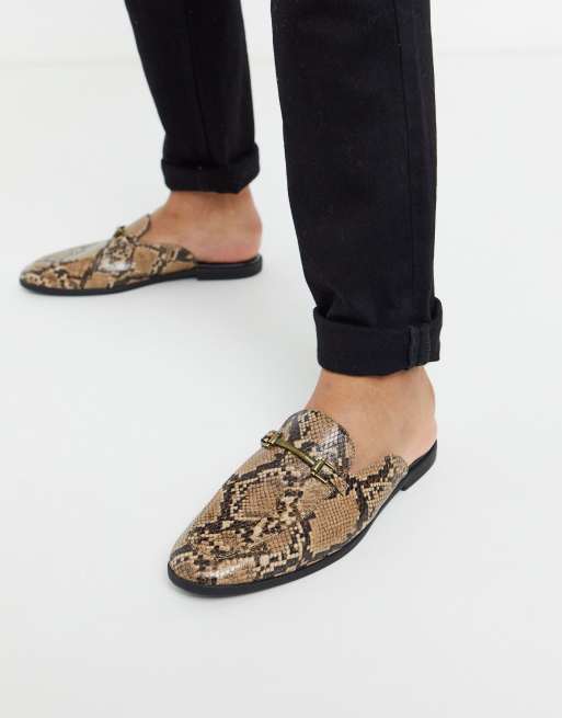 Leopard print hot sale backless loafers