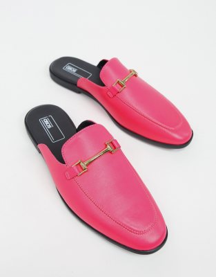 pink mule loafers