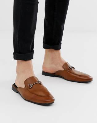 tan backless mules