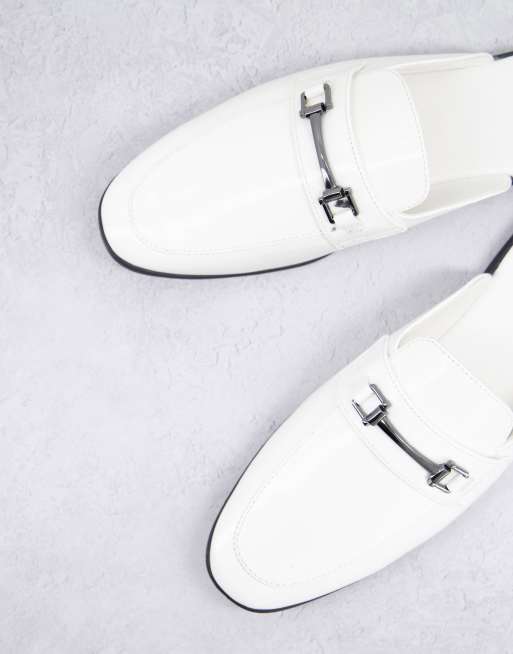 Backless cheap loafers white