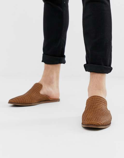 Woven store backless mules